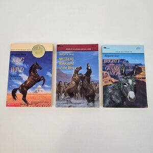 Marguerite Henry 3 Book Lot Horses Animal Books King of the Wind Mustang Brighty